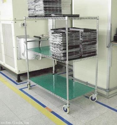 中山鍍鉻線網車 鍍鉻線網貨架 移動物料架_搜了網